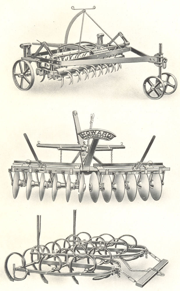 FARMING. Harrows; Stanford's Norwegian Harrow. Howard's Disc. Spring-Teeth 1912